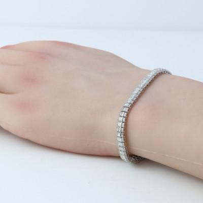 ふるさと納税 山梨市 プラチナ900ダイヤモンド5.50ctブレスレット【プリンセス】19cm |  | 03