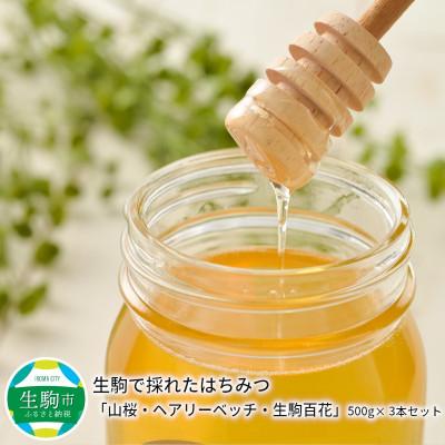 ふるさと納税 生駒市 生駒で採れたはちみつ(500g×3種)