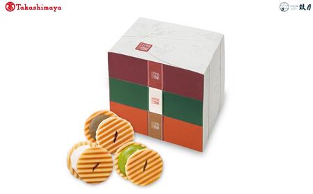 【高島屋選定品】【鼓月】姫千寿せんべい三段箱（シュガークリーム12枚入、有機抹茶12枚入、有機ほうじ茶12枚入）｜京都 千寿せんべい 有名店 人気 和菓子 和菓子