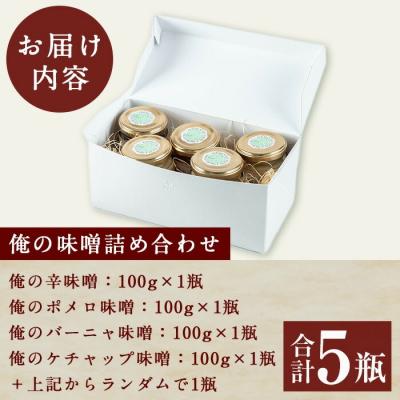 ふるさと納税 いちき串木野市 こだわり の「俺の味噌」詰め合わせ 100g× 5瓶 セット |  | 01
