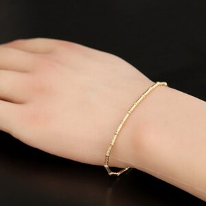 K18パイプボールブレスレット【長さ18cm】【配送不可地域：沖縄県】【1701413】