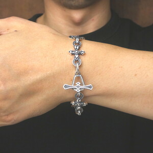 puzzle cross Bracelet パズル クロス ブレスレット ｜ 腕輪 シルバー アクセサリー 十字架 モチーフ 925 ブレス ハンドメイド ジュエリー アクセ ファッション 人気 シン