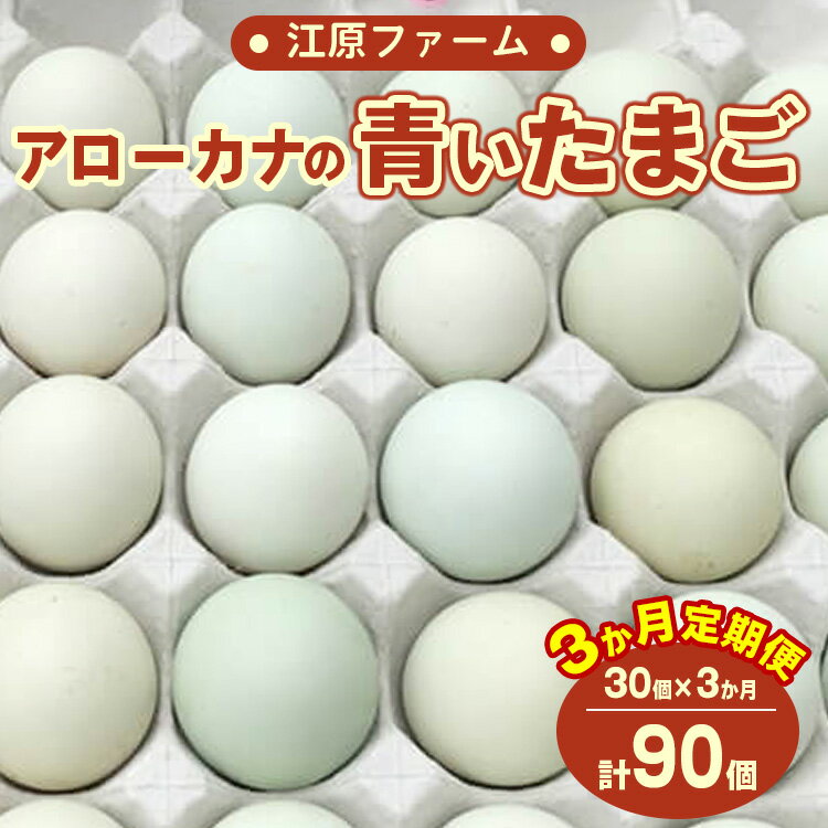 【ふるさと納税】【定期便3か月】江原ファーム　アローカナの青い卵（30個）卵 定期便 30個 玉子 たまご タマゴ 生卵 鶏卵 生みたて 産みたて アローカナ 新鮮 濃厚 健康 TKG ご飯のお供 国産 ギフト 贈答 贈り物 お中元 お歳暮 プレゼント 農家直送 _AG16