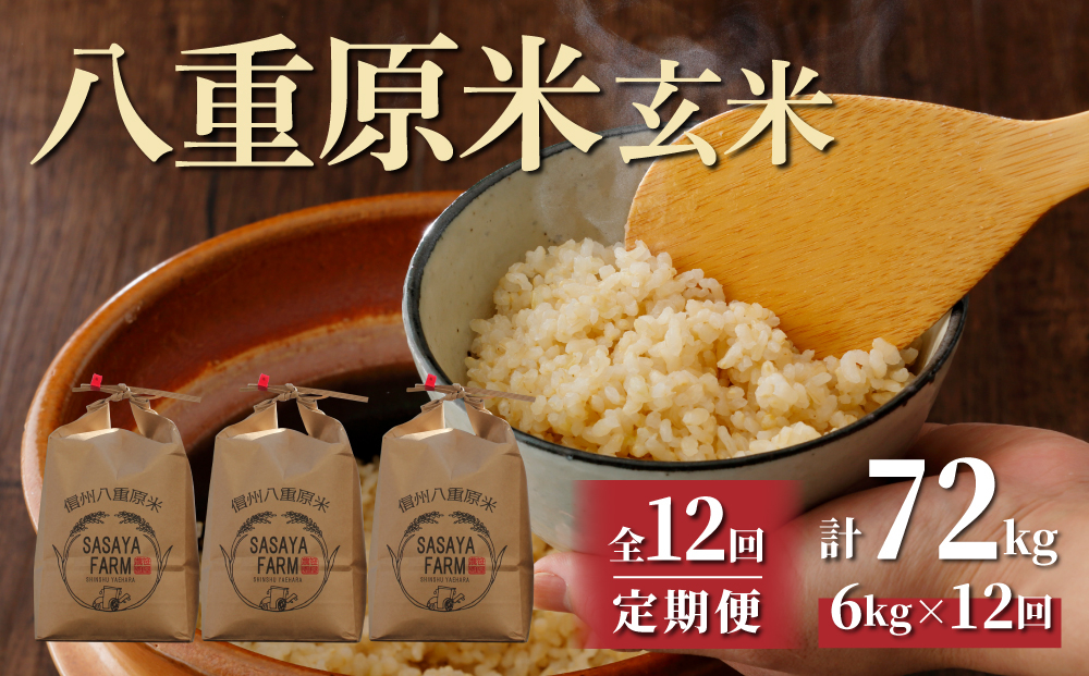 
            令和7年新米予約【12回定期便】八重原米6kg（2kg×3袋）玄米 ※2025年10月以降順次発送｜笹屋農園
          