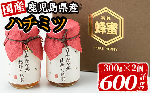 
            No.613 鹿児島県産！国産日本ミツバチの蜂蜜(300g×2本・計600g) 国産 九州産 ハチミツ 蜂蜜 贈答 ギフト はちみつ 福田農園【日置市観光協会】
          