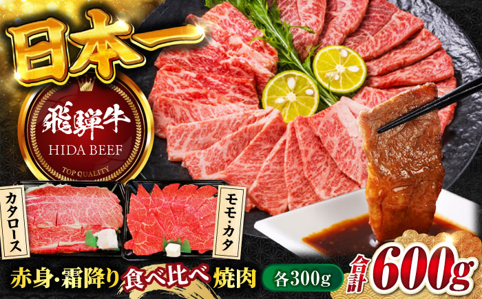 
            【飛騨牛】赤身(モモ・カタ)・霜降り(バラ)焼肉(各300g)計600g BBQ 赤身 ロース 岐阜市/丸福商店 [ANBO023]
          