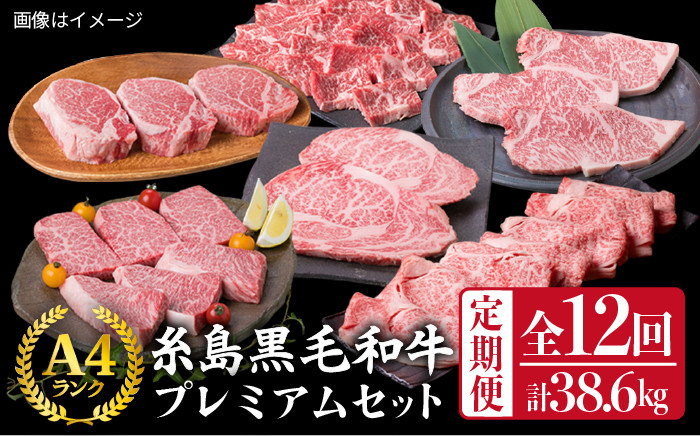 
【全12回定期便】A4ランク 糸島 黒毛和牛 プレミアム セット 福岡県産 《糸島》 【糸島ミートデリ工房】 [ACA076]
