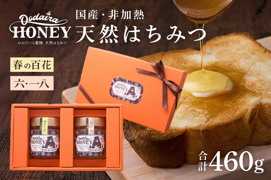 国産天然 非加熱はちみつ 230g 2本セット「春の百花」「6.18」 純粋はちみつ 生はちみつ
