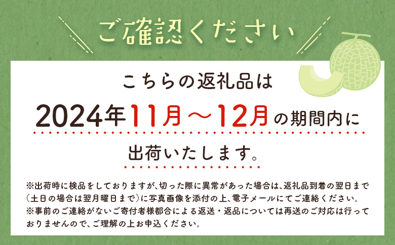 ＜数量限定＞しんとみアールスメロン 2L2玉 計3kg以上 先行予約 国産 フルーツ 果物 宮崎県産 ※2024年11月〜12月の期間内に出荷【B520-01】