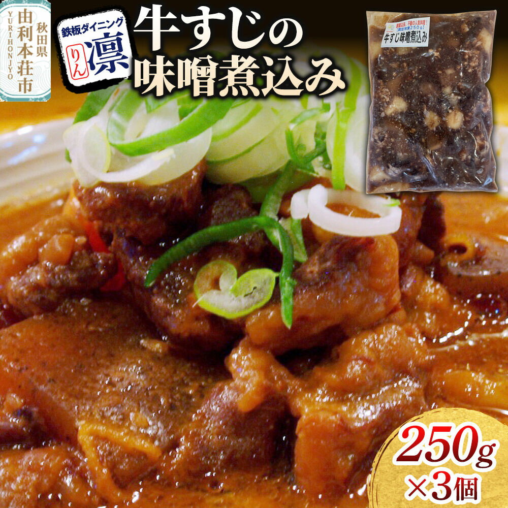 【ふるさと納税】牛すじの味噌煮込み 250g×3個セット [惣菜 総菜 レトルト おつまみ おかず 煮込み お手軽 温めるだけ 簡単調理 冷凍]