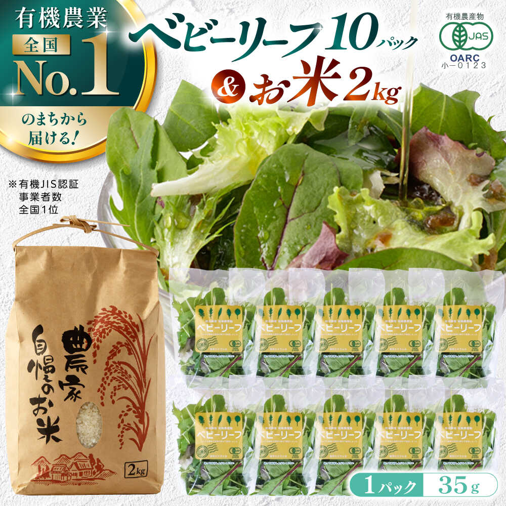 【ふるさと納税】山都産ベビーリーフ350gとお米2kgのセット 山都町産 産地直送 高原野菜 有機JAS認証取得 野菜 サラダ 国産 お米 米 白米 ベビーリーフ【株式会社 清和ミネラル会】[YBT012]