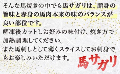 【数量限定】熊本県産 馬肉 サガリ(ヒモ肉) カルビ 焼肉用 300g 本場 ヘルシー 馬肉 刺し身 OK 赤身 030-0705