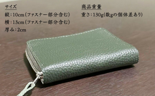 【グレー】【職人手作り】イタリア産 アドリア牛革 ラウンドファスナー 二つ折り財布（選べる15色）《築上町》【たけもとかばん】革製品 レザー 牛革 [ABAM024]