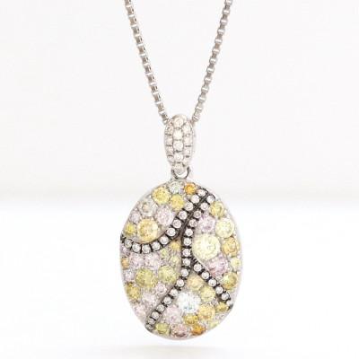 ふるさと納税 山梨市 K18WGファンシーカラーダイヤモンドペンダントトップ【FD1.60ct・D0.25ct】G2975 |  | 01