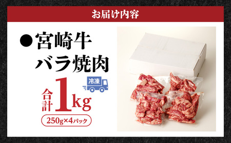 宮崎牛バラ焼肉　1kg 牛肉 お肉 炒め物