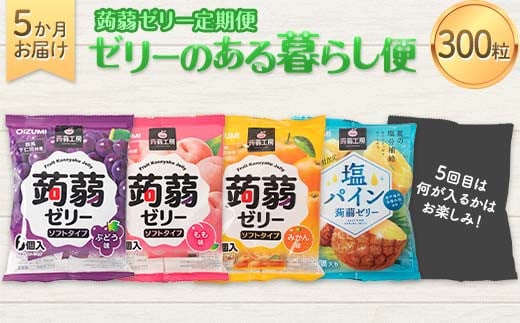 5か月連続お届け蒟蒻ゼリー定期便　300粒　ゼリーのある暮らしセット F21K-483