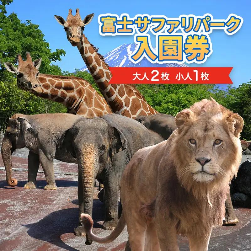 入場券 富士サファリパーク 動物園 入場券【大人2枚 小人1枚】