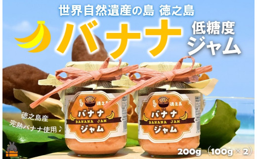 2358 徳之島産完熟バナナ使用！低糖度の徳之島バナナジャム（100g×2） （ バナナ 島バナナ 完熟 ジャム パン 朝ごはん 果物 フルーツ 徳之島 奄美 鹿児島 美味しい キッチンこころ ）
