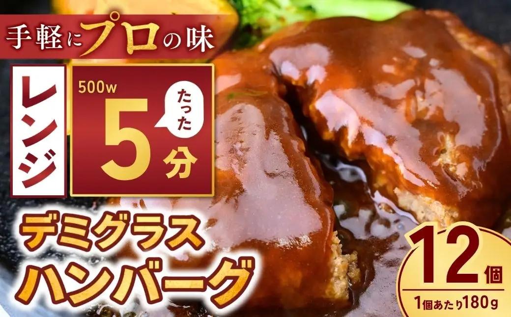 デミグラハンバーグ 180g ×12個 計2.1kg ハンバーグ レンジ 龍ケ崎市