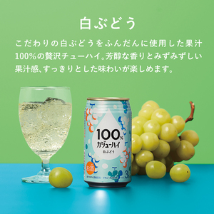 【定期便3回】100％カジューハイ白ブドウ 340ml × 72本 | ふるさと納税 缶ジューハイ 缶酎ハイ 白ブドウ3％ カロリー低い 喉越し 爽快 爽やか 洋酒 人気 酎ハイ サワー パーティー 