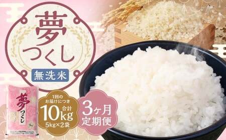 【3ヶ月定期便】 無洗米 食味鑑定士厳選 夢つくし 10kg（5kg×2袋）×3回 計30kg 米 こめ コメ お米 精米 単一原料米 ごはん ご飯 ライス おにぎり