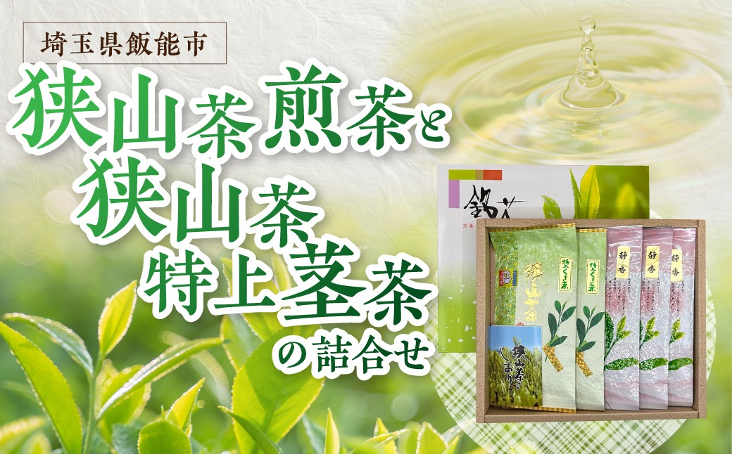 
                  狭山茶煎茶と狭山茶特上茎茶の詰め合わせ 【 ふるさと納税 埼玉県 飯能市 送料無料 飲み物 日本茶 お茶 自家製 ティータイム 飲み比べ セット ギフト 贈り物 プレゼント 】 HNNBV004
                