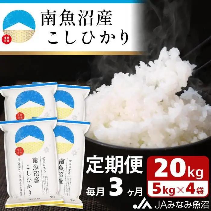 【JAみなみ魚沼定期便】南魚沼産こしひかり（20kg×全3回）精米｜こしひかり