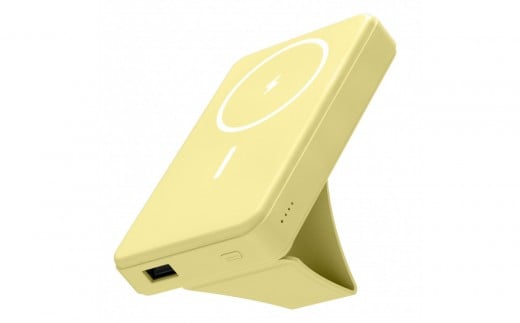 急速充電対応モバイルバッテリー 10000mAh MagSafe対応 ワイヤレス充電器【レモンイエロー】