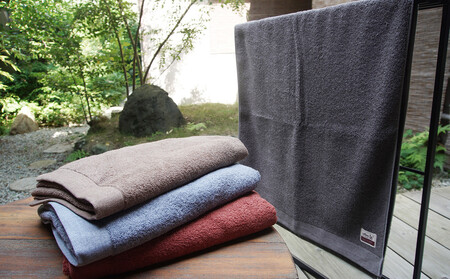 CottonW バスタオル 各色4枚セット（ ブルー / グレー / ブラウン / レッドブラウン ）【 タオルセット 京都 綾部 吸水力抜群 日本製 綿100% お土産 プレゼント 贈り物 贈答品 