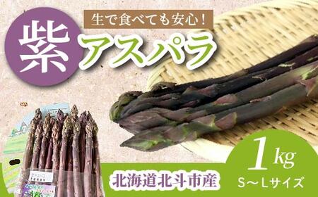 【JAS認定有機紫アスパラ】S～Lサイズ紙箱入1kg 【 ふるさと納税 人気 おすすめ ランキング アスパラガス アスパラ 紫アスパラガス 紫アスパラ 紫アスパラ姫 有機栽培 JAS認定 サラダ 天ぷら 茹でアスパラ アントシアニン 生ジュース スムージー ベーコン巻き おいしい あまい 新鮮 鮮度抜群 シャキシャキ 北海道 北斗市 送料無料 】 HOKB001