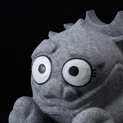 ふるさと納税 高松市 [庵治 石獅子] カベから狛犬 1体(作:伏石 康宏)【庵治石産地の職人彫りおろしの一点物】 |  | 01