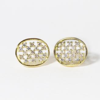 K18楕円形ダイヤモンドピアス　0.22ct　　BQ73