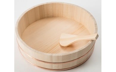 【ふるさと納税】寿司桶　30cm　しゃもじ付 讃岐桶樽 伝統工芸品 木工 寿司桶 木 香川県 三木町