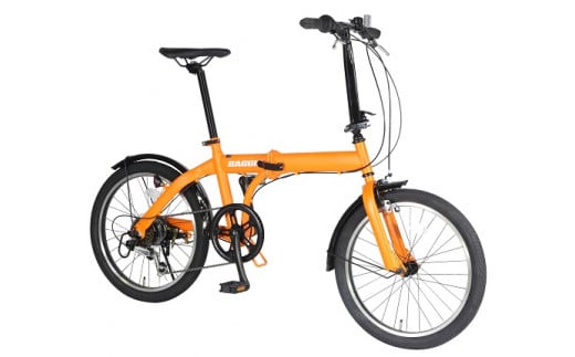 BAGGIO　防災対応20型６スピードノンパンク折りたたみ自転車　色：オレンジ | 自転車 折りたたみ自転車 折りたたみ 小回り コンパクト 通勤 通学 防災 サイクリング ノンパンク 空気入れ不要 オシャレ おしゃれ オレンジ