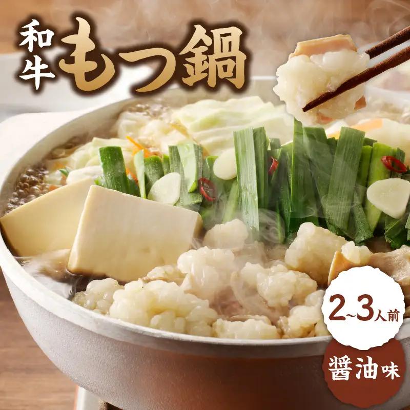 国産和牛もつ鍋（醤油味）2～3人前 ／ もつ鍋【B072】