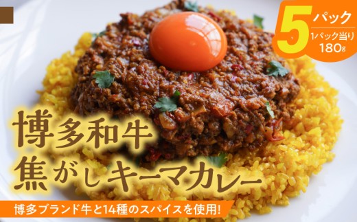 博多和牛焦がしキーマカレー_博多和牛 焦がし キーマカレー 180g × 5パック やよい豚 合い挽き たまねぎ ロースト スパイスソムリエ 厳選調合 カレー スパイスカレー 時短 簡単 冷凍 お取り寄せ 福岡県 久留米市 送料無料_Ca023
