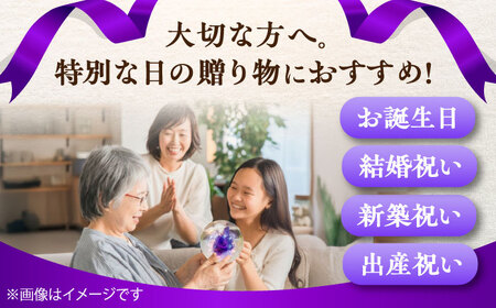 プリザーブドフラワー　ガラスドーム (紫) / 花 プレゼント 贈答用 ガラス 母の日 父の日 入学式 卒業式 菊陽町 熊本県【株式会社 美向】[BHDC005]