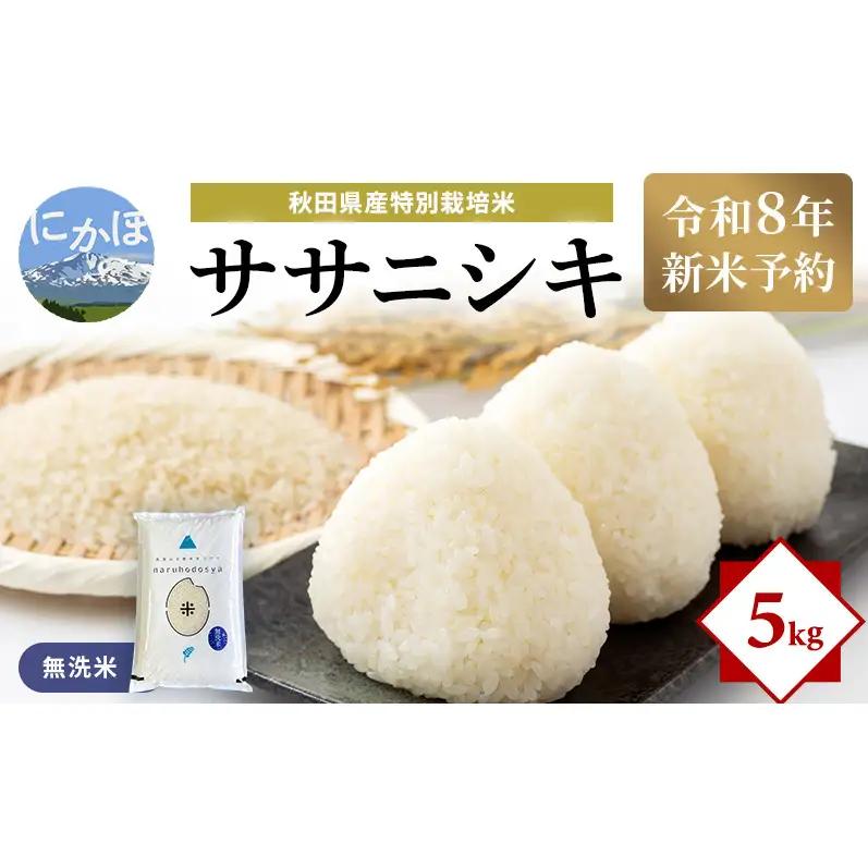 ササニシキ 特別栽培米 無洗米 秋田県産 ササニシキ【5kg】【先行予約】