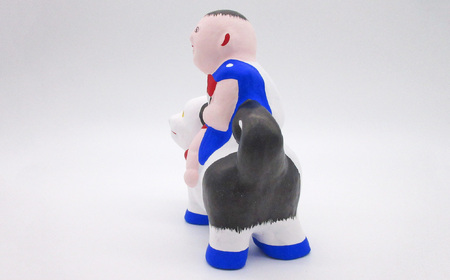 M-AE10.【長谷寺詣で人気の土産品】出雲人形　犬乗り子ども