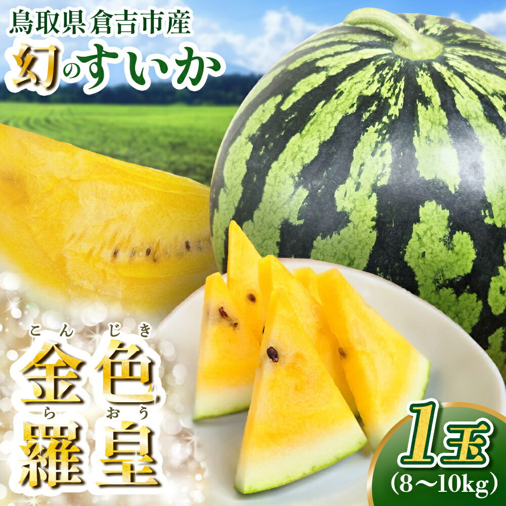 【ふるさと納税】鳥取県産すいか 金色羅皇 3L 1玉 スイカ 西瓜 すいか デザート 果物 くだもの 夏 甘い ジューシー 果肉 希少 数量限定