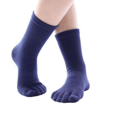 ふるさと納税 海陽町 【婦人サイズ22〜24cm/クルー丈/ネイビー】五本指消臭ソックス4足セット