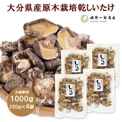 ふるさと納税 竹田市 大袋入り 大分県産原木栽培乾しいたけ 厚肉　1000g(250g4袋)