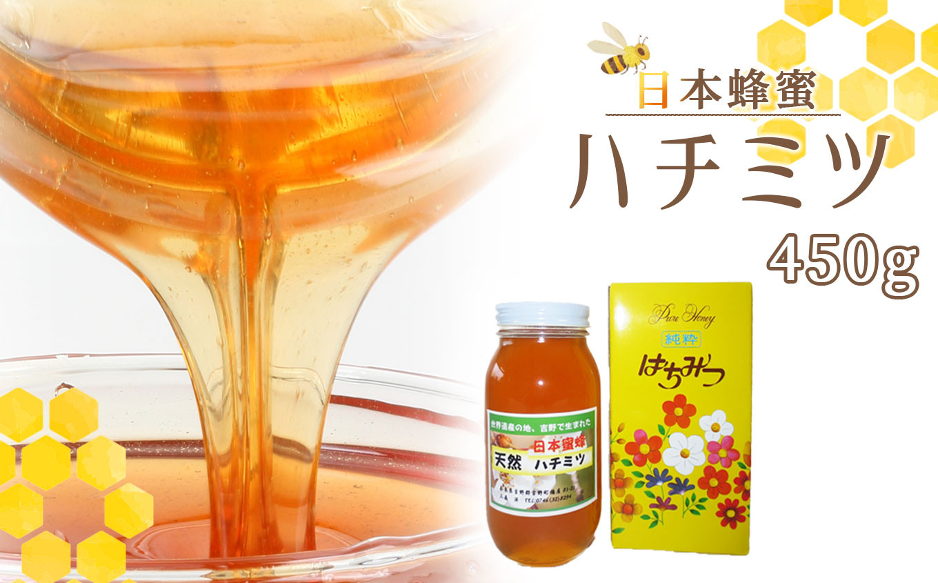 
            【先行予約】令和7年8月下旬より発送　日本蜜蜂ハチミツ450g  | はちみつ 吉野町 幻の蜂蜜 蜜 ハニー 健康 甘い
          