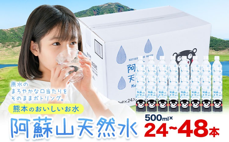 水 熊本 の おいしい お水 阿蘇山 天然水 選べる 500ml × 24本 1ケース 48本 2ケース  丸富産業《30日以内に出荷予定(土日祝除く)》熊本県 御船町 水 天然水 みず 熊本 飲料 熊本県 ミネラルウォーター---mifune_mrt_1_24---