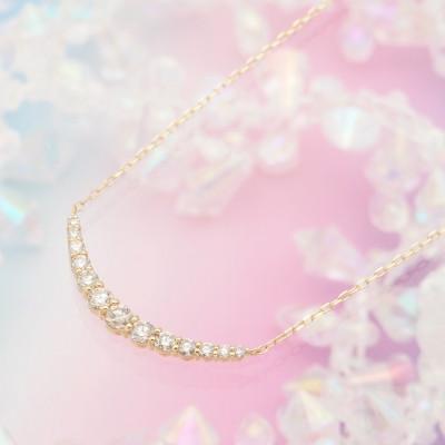 ふるさと納税 山梨県 K18 0.5ctダイヤモンド　アーチペンダントネックレス　HH019187 |  | 01