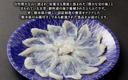 熊本県産とらふぐ刺身2皿＆ポン酢もみじおろし4袋【FireshR】