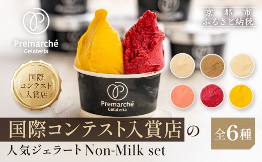 【プレマルシェ・ジェラテリア】国際コンテスト入賞店の人気ジェラート6種食べ比べ Non-Milk set｜ジェラート専門店 人気セット［ プレマルシェ・ジェラテリア ナチュラルジェラート 食べ比べ カラダに優しい 子どもも安心 おいしい グルメ おすすめ 洋菓子 アイス スイーツ ]