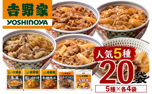 吉野家 人気５種２０袋バラエティセット【冷凍】