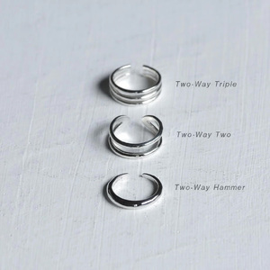 2wayイヤカフリング Laugh＆Yoke TWO-WAY TRIPLE｜6.6mm幅｜シルバー925｜LY-025