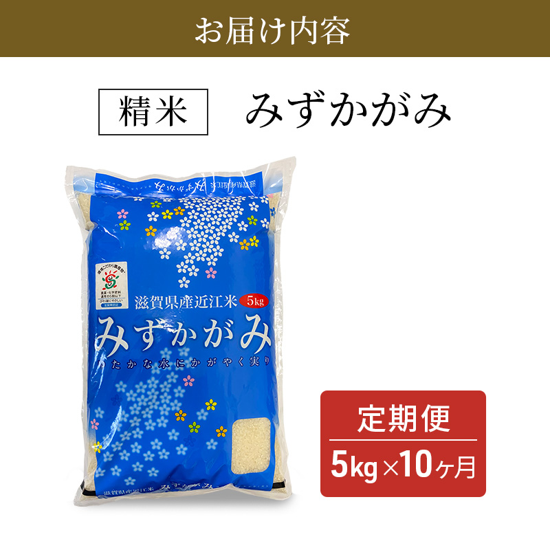 【新米】【定期便】令和6年産　豊かな郷の近江米みずかがみ 5kg×10ヶ月連続